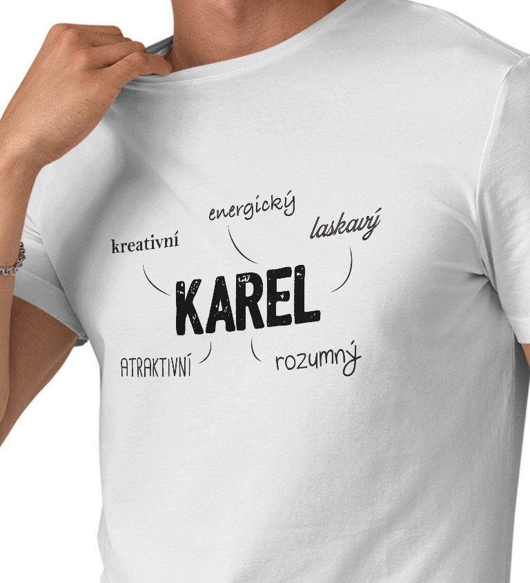 Pánské triko bílé - Karel