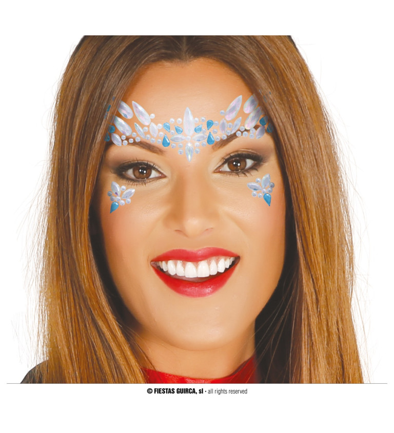 Nalepovací kamínky na obličej Ledová královna