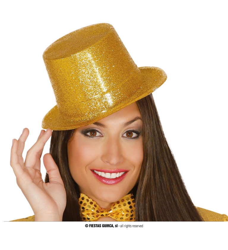 Zlatý klobouk třpytivý