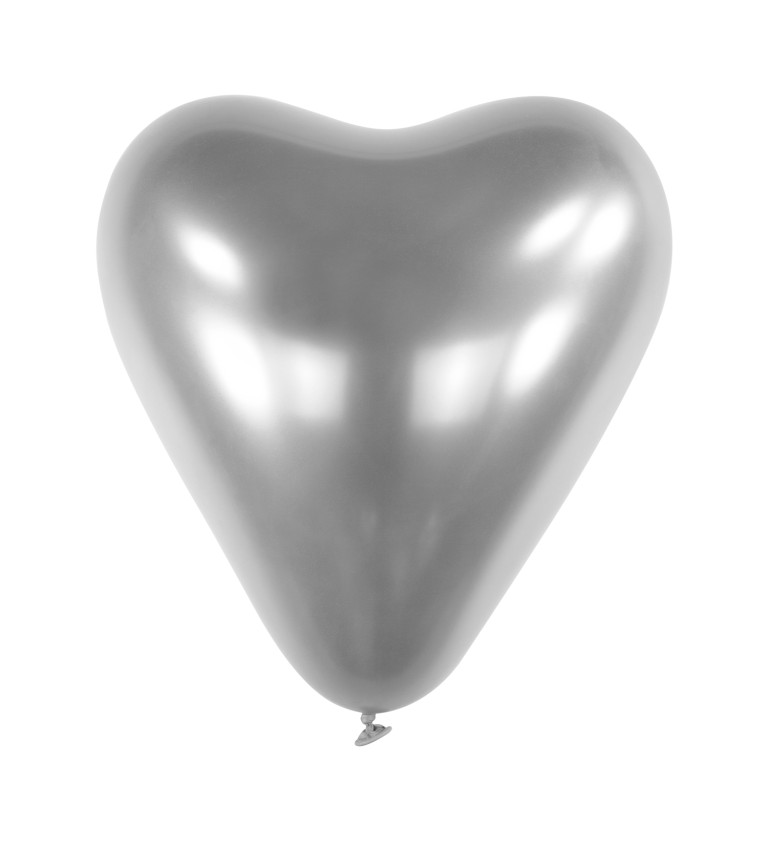 Latexový balónek stříbrné srdce