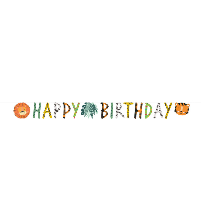 Girlanda Happy Birthday se zvířátky