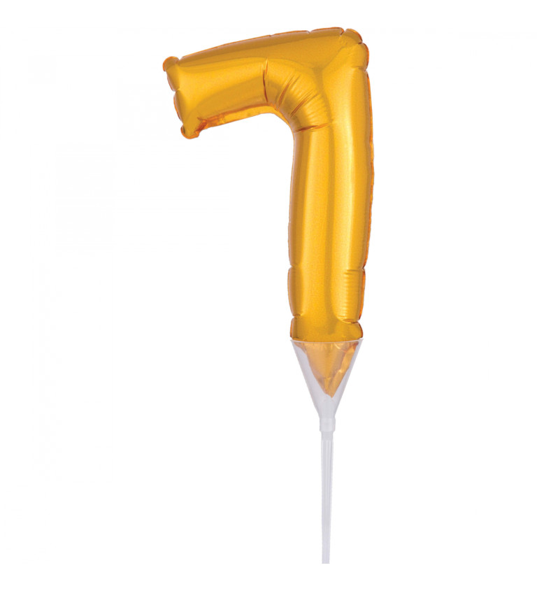 Fóliový balónek číslo 7 zlatý 30 cm