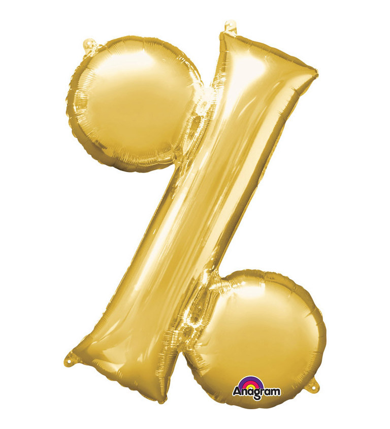 Foliový balónek procento zlaté 40 cm