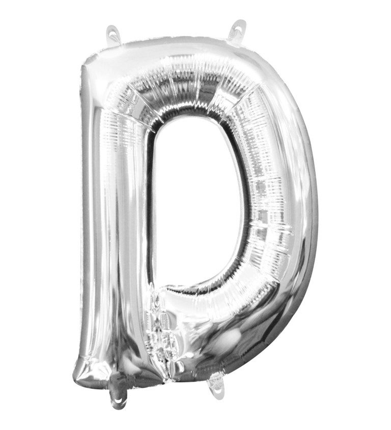 Fóliový balónek písmeno D stříbrné 32 cm
