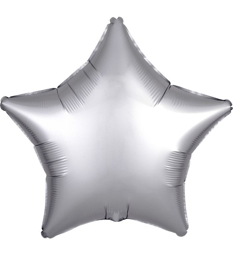 Fóliový balónek - hvězda stříbrná