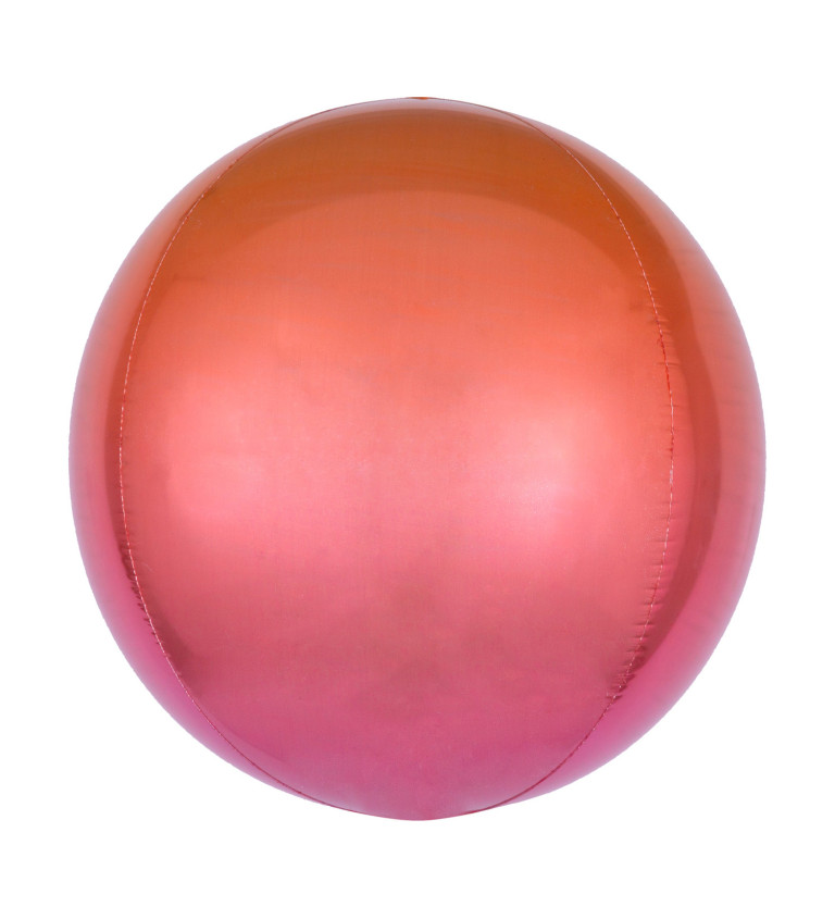 Fóliový balónek - koule, oranžové ombré