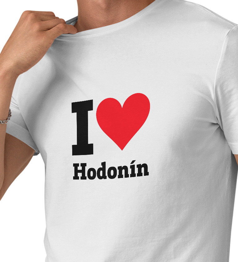 Pánské triko bílé - I love Hodonín