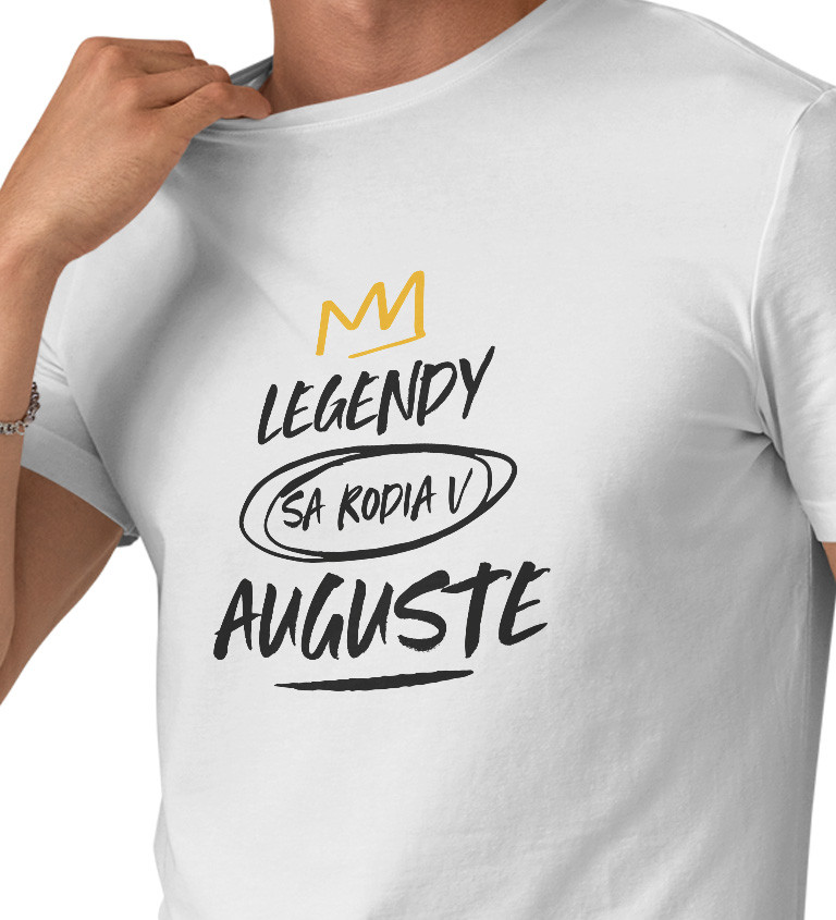 Pánské tričko bílé- Legendy v auguste