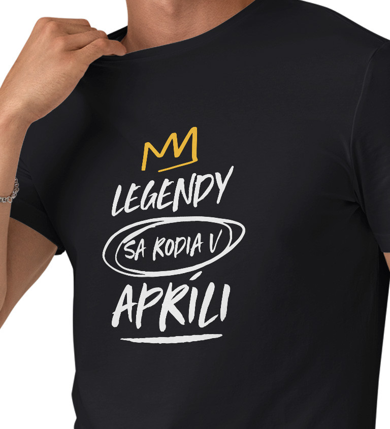 Pánské tričko černé - legendy v apríli