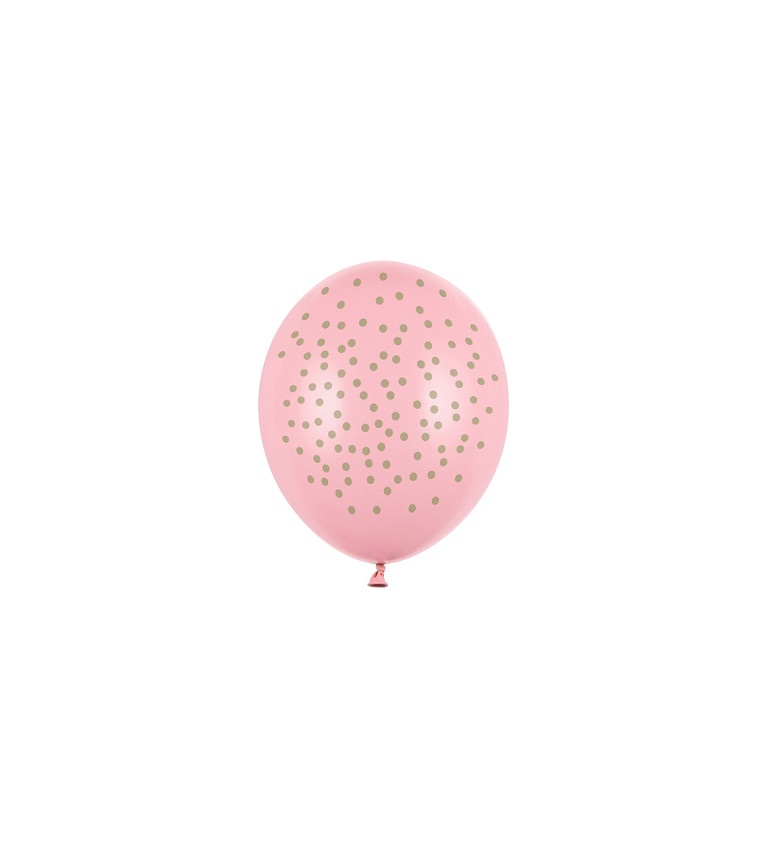 Růžové balónky - stříbrné puntíky