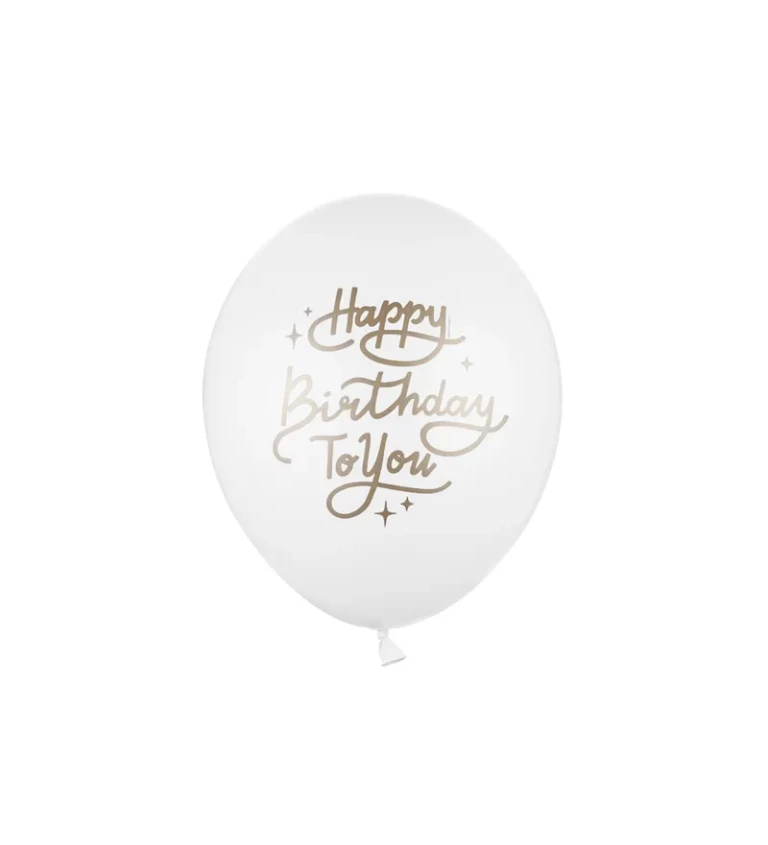 Balónky bílé - Happy Birthday