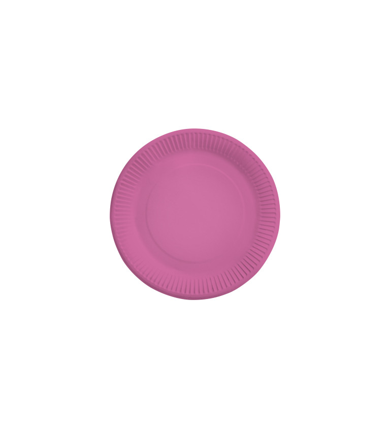Růžové talíře papírové
