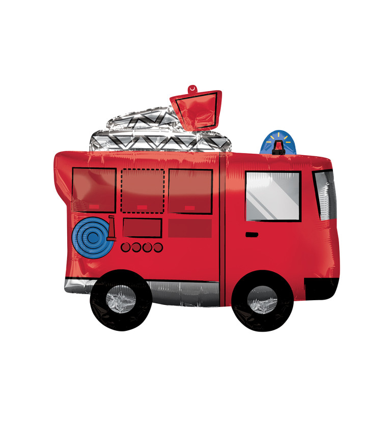 Fóliový balónek hasičské auto červené