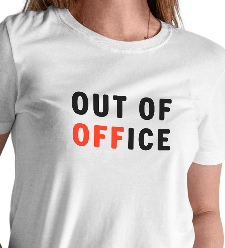 Dámské triko bílé - Out of office
