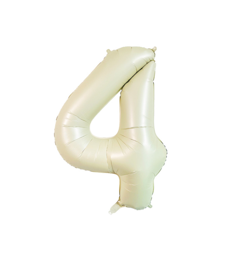 Fóliový balónek číslo 4 krémový 80 cm