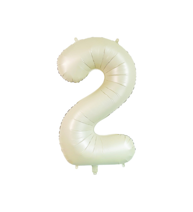 Fóliový balónek číslo 2 krémový 80 cm