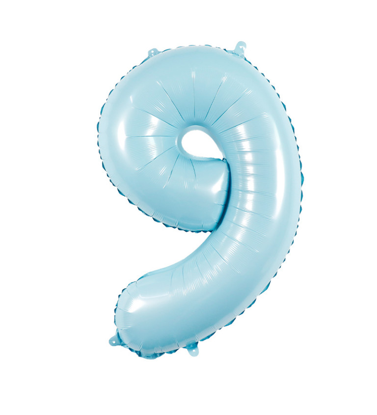 Fóliový balónek číslo 9 světle modré 80 cm