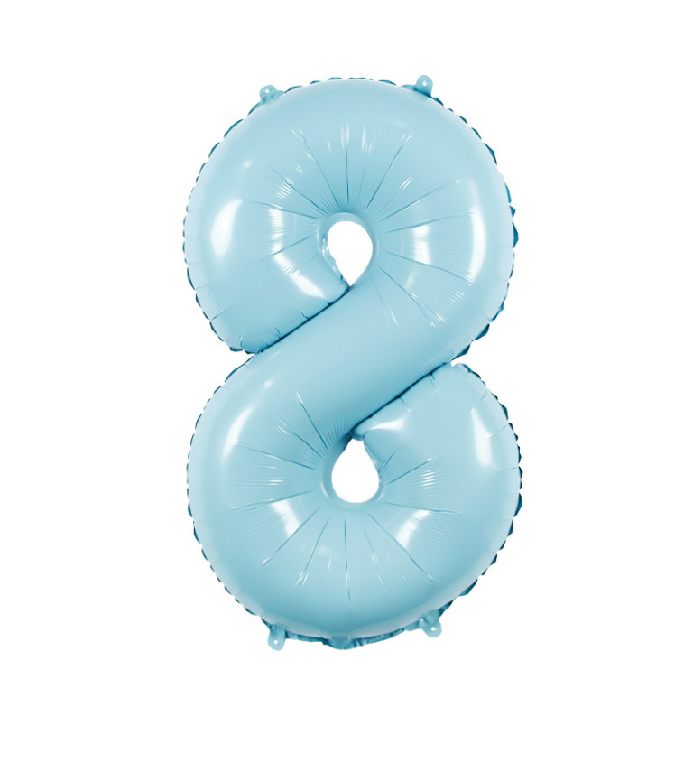 Fóliový balónek číslo 8 světle modré 80 cm