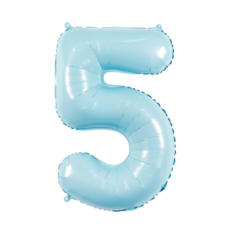 Fóliový balónek číslo 5 světle modré 80 cm