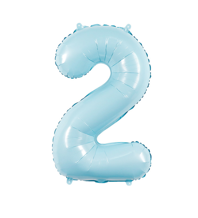 Fóliový balónek číslo 2 světle modré 80 cm