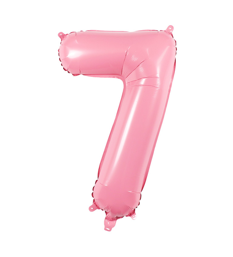 Fóliový balónek číslo 7 světle růžové 80 cm