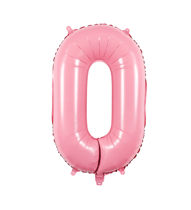 Fóliový balónek číslo 0 světle růžové 80 cm