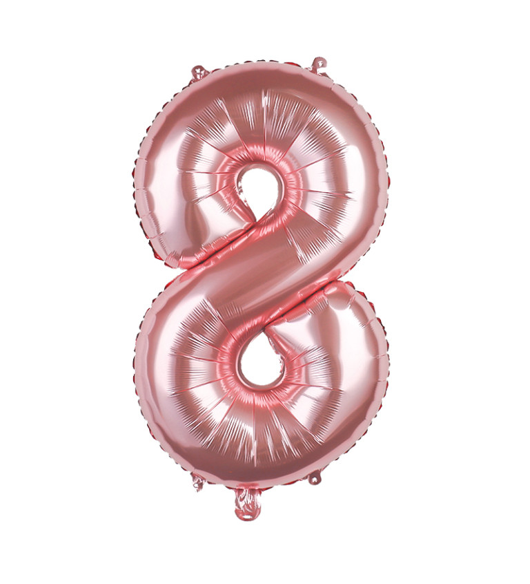 Fóliový balónek číslo 8 rosegold 80 cm