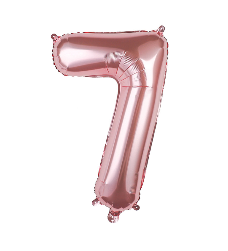 Fóliový balónek číslo 7 rosegold 80 cm