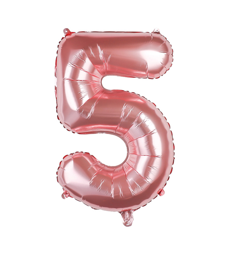Fóliový balónek číslo 5 rosegold 80 cm