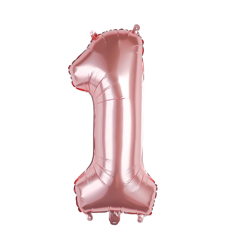 Fóliový balónek - Číslo 1 rosegold