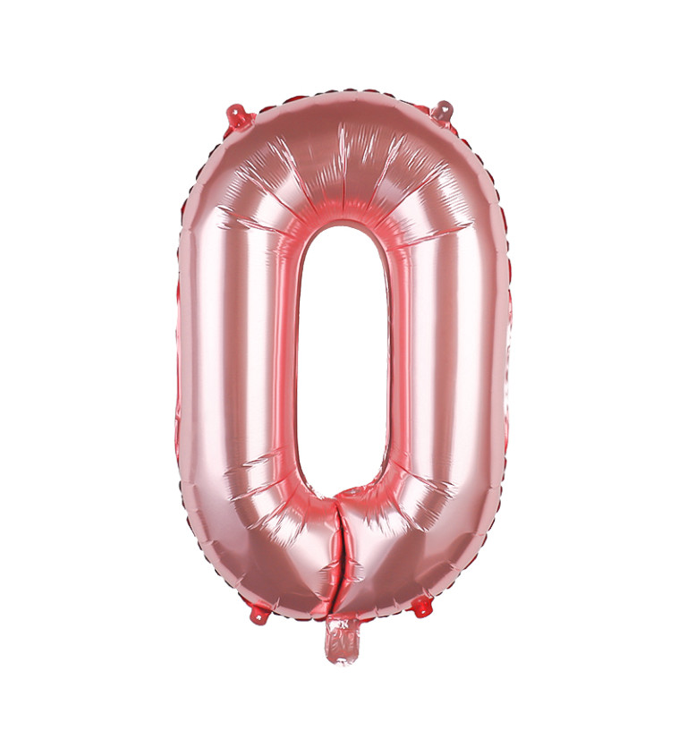Fóliový balónek číslo 0 rosegold 80 cm
