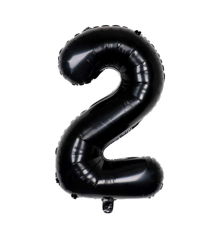 Fóliový balónek - Číslo 2 černé