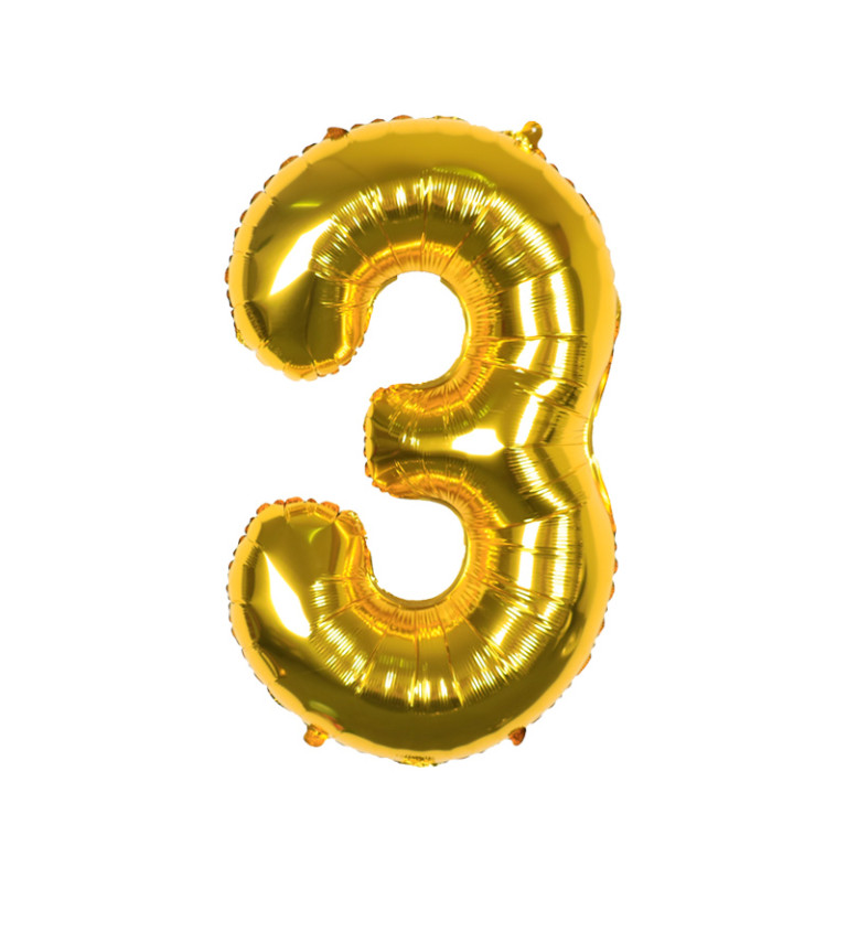 Fóliový balónek - Číslo 3 zlaté