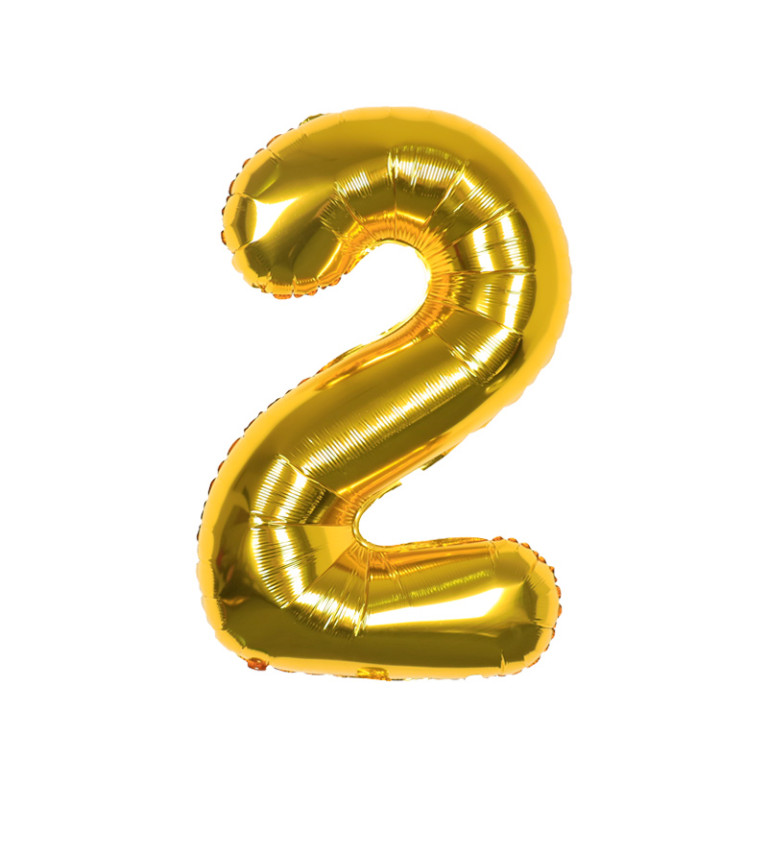 Fóliový balónek číslo 2 zlaté 80 cm