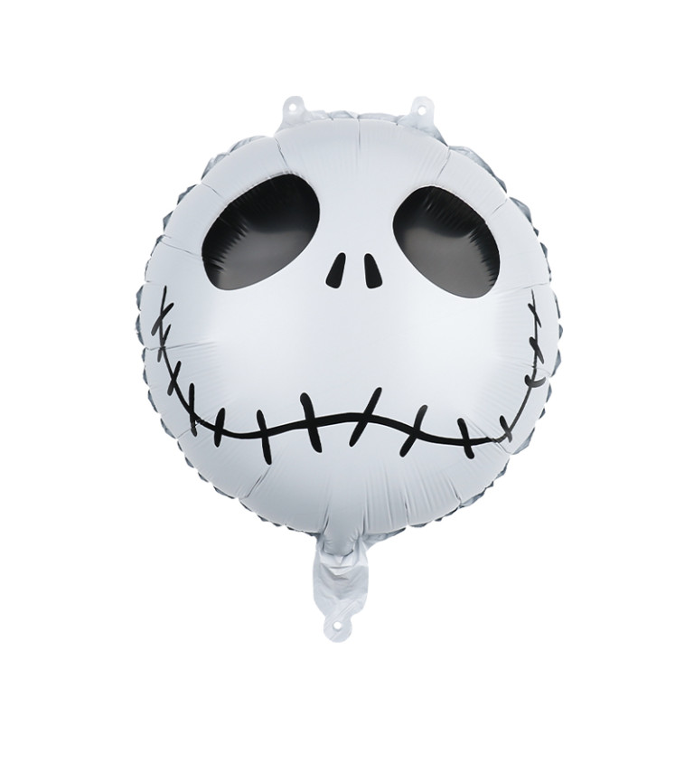 Fóliový balónek lebka bílá 45 cm
