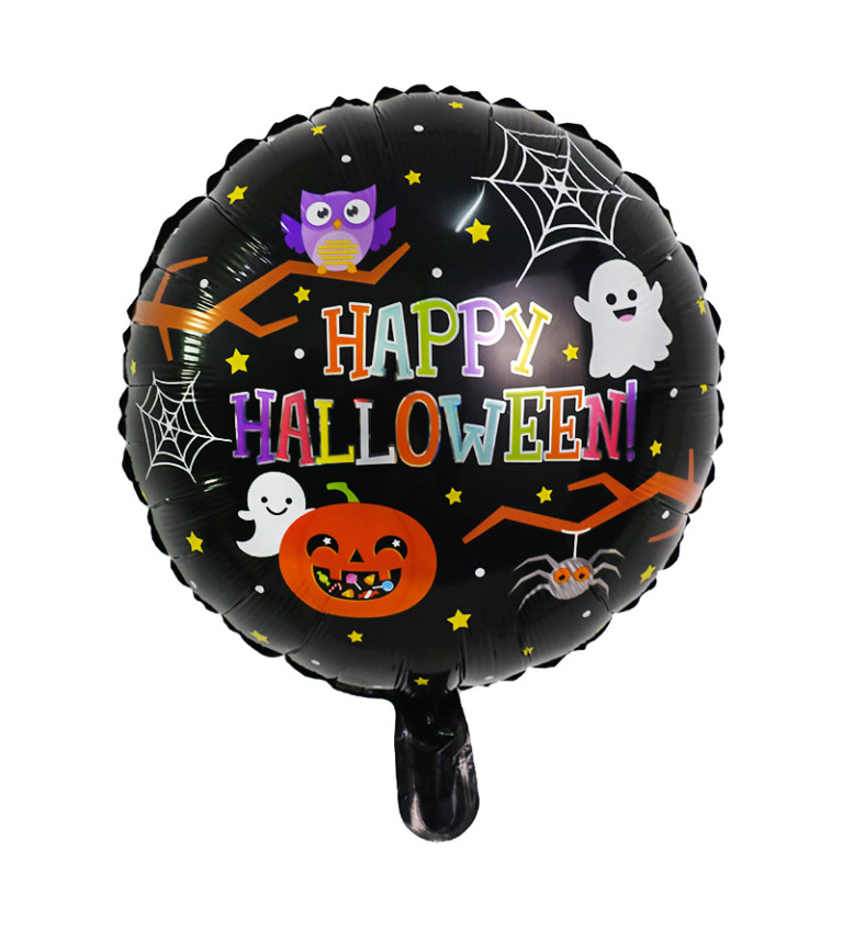 Fóliový balónek - Happy Halloween, barevný