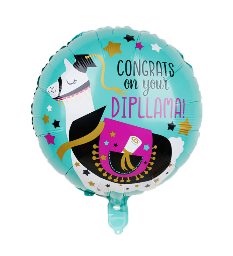 Fóliový balónek - Congrats on your Dipllama