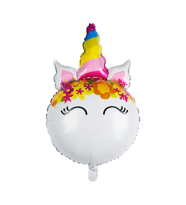 Fóliový balónek Jednorožec hlava bílá