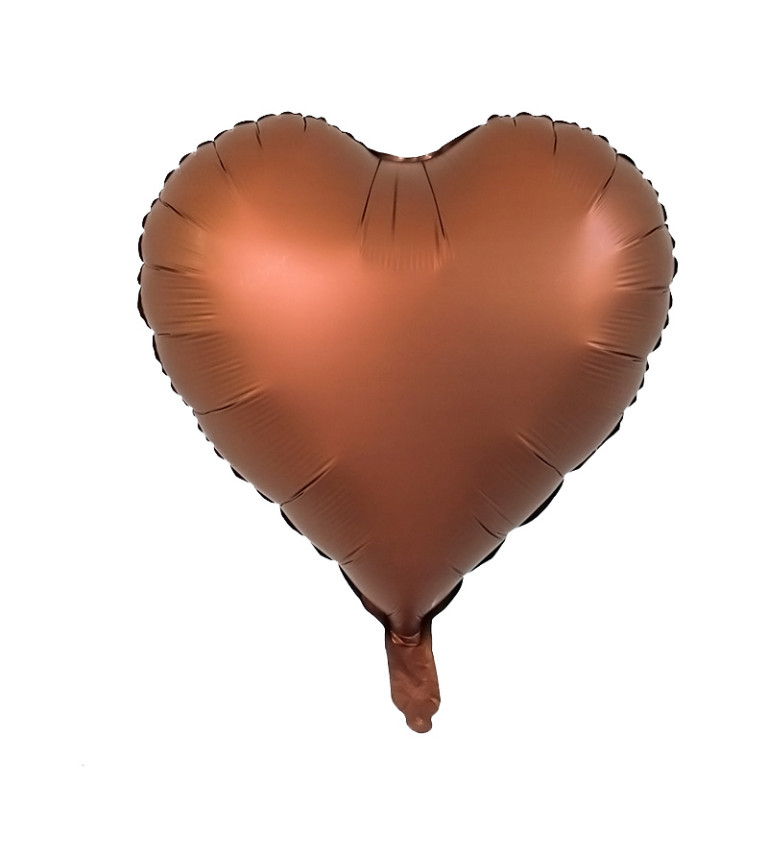 Fóliový balónek Srdce coffee 45 cm