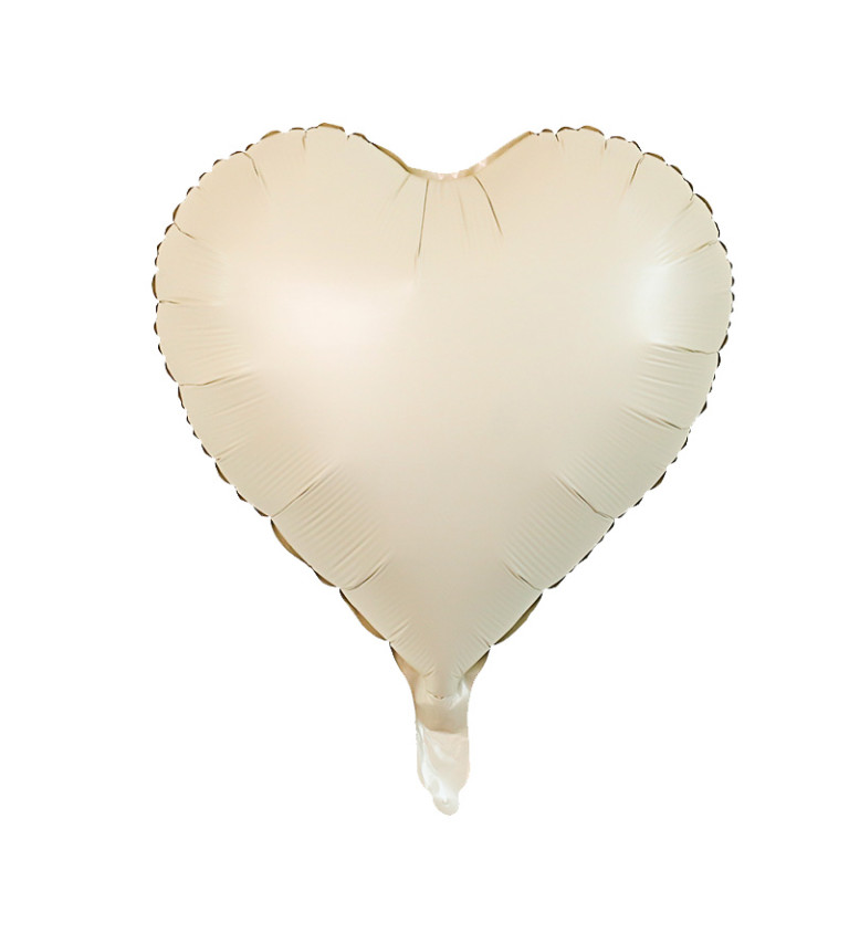 Fóliový balónek Srdce béžové 45 cm