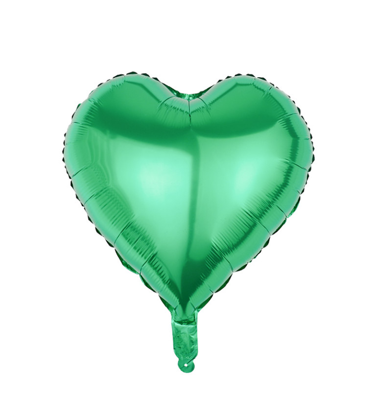 Fóliový balónek Srdce zelené 45 cm