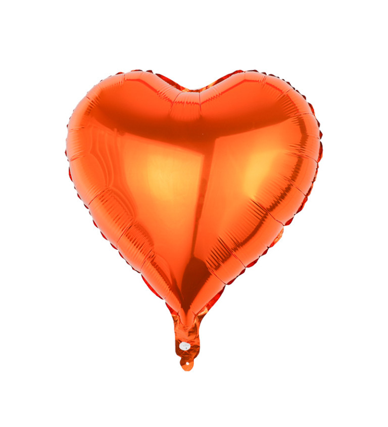 Fóliový balónek Srdce oranžové 45 cm