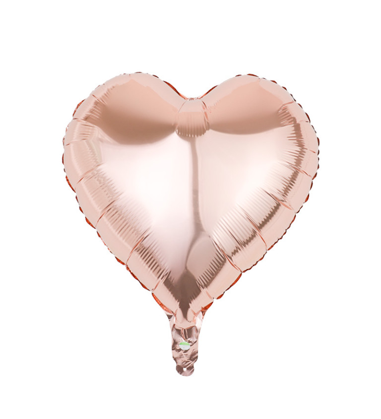 Fóliový balónek Srdce rosegold 45 cm
