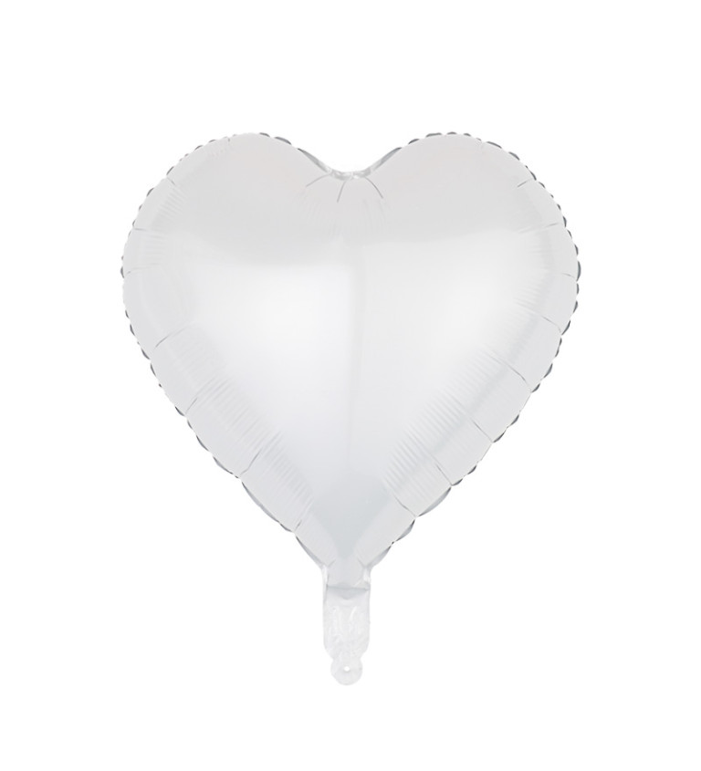 Fóliový balónek srdce bílé 45 cm