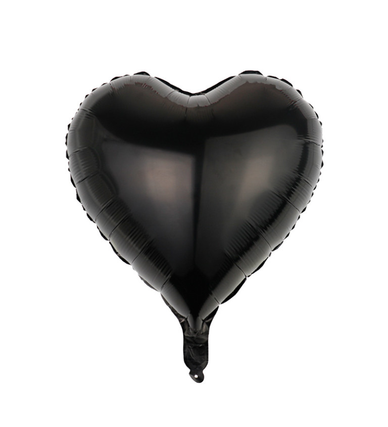 Fóliový balónek srdce černé 45 cm