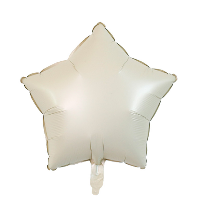 Fóliový balónek hvězda béžová 45 cm
