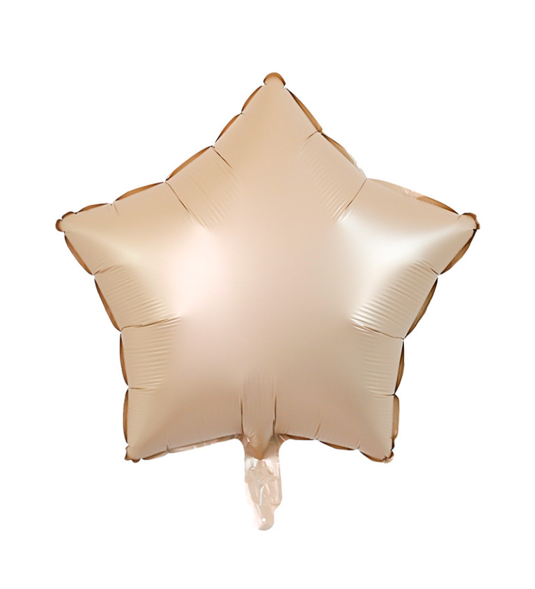 Fóliový balónek hvězda krémová 45 cm