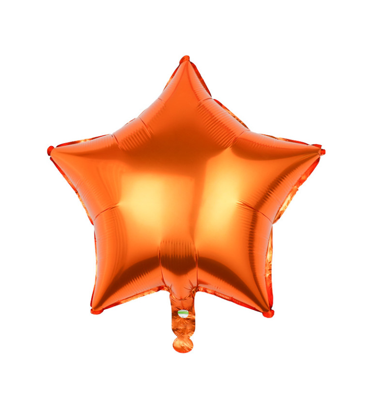 Fóliový balónek hvězda oranžová 45 cm