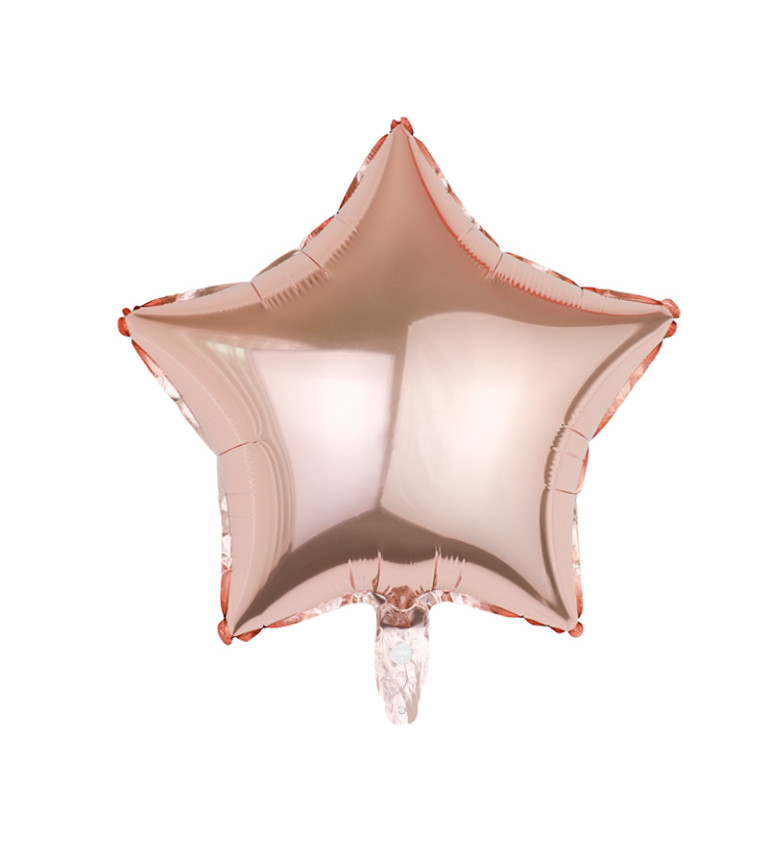 Fóliový balónek hvězda rosegold 45 cm