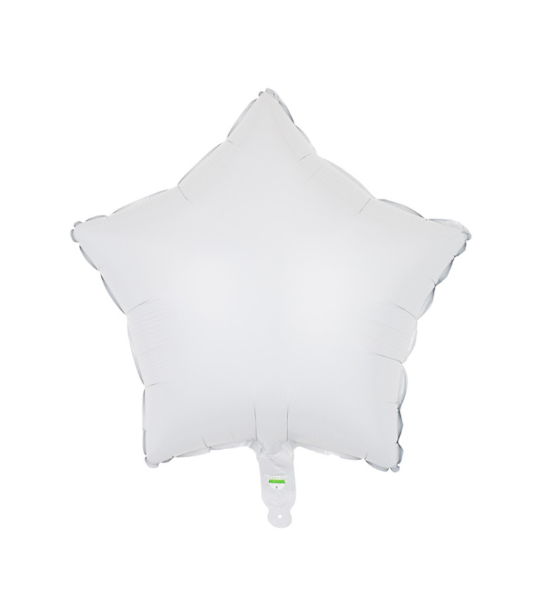 Fóliový balónek hvězda bílá 45 cm